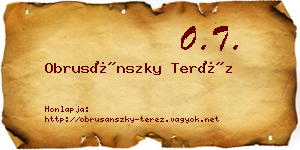 Obrusánszky Teréz névjegykártya
